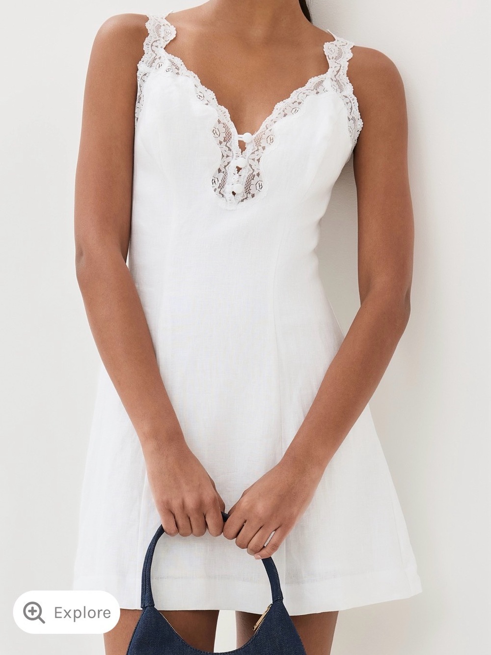White Reformation Lace Dress - Size 8